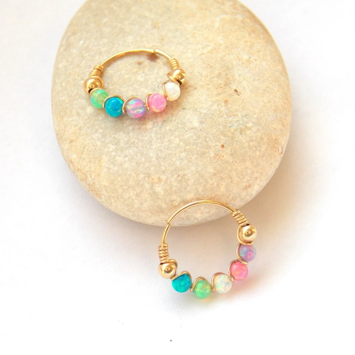 10mm 14K Gold Filled Opal Nose - Body Jewelry Hangers review and price