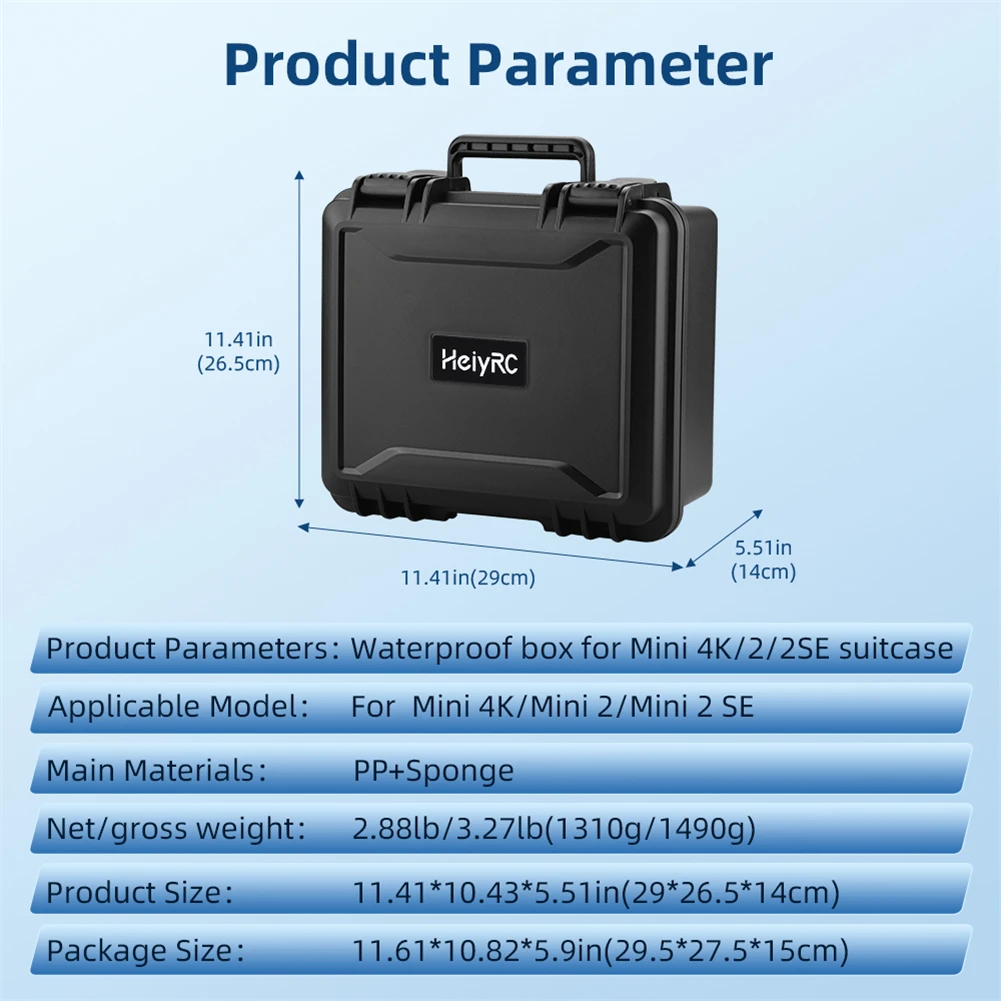 Portable Carrying Case Drone Soft Inserted Waterproof Storage Case Compatible For DJI Mini 2/4k/Mavic Mini 2 Drones