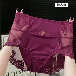 Light Luxury High Waist Explosive Non-trace Personality Lace Underwear Fat Mm Large Size 200 Pounds New Thin Elastic Sexy 2025