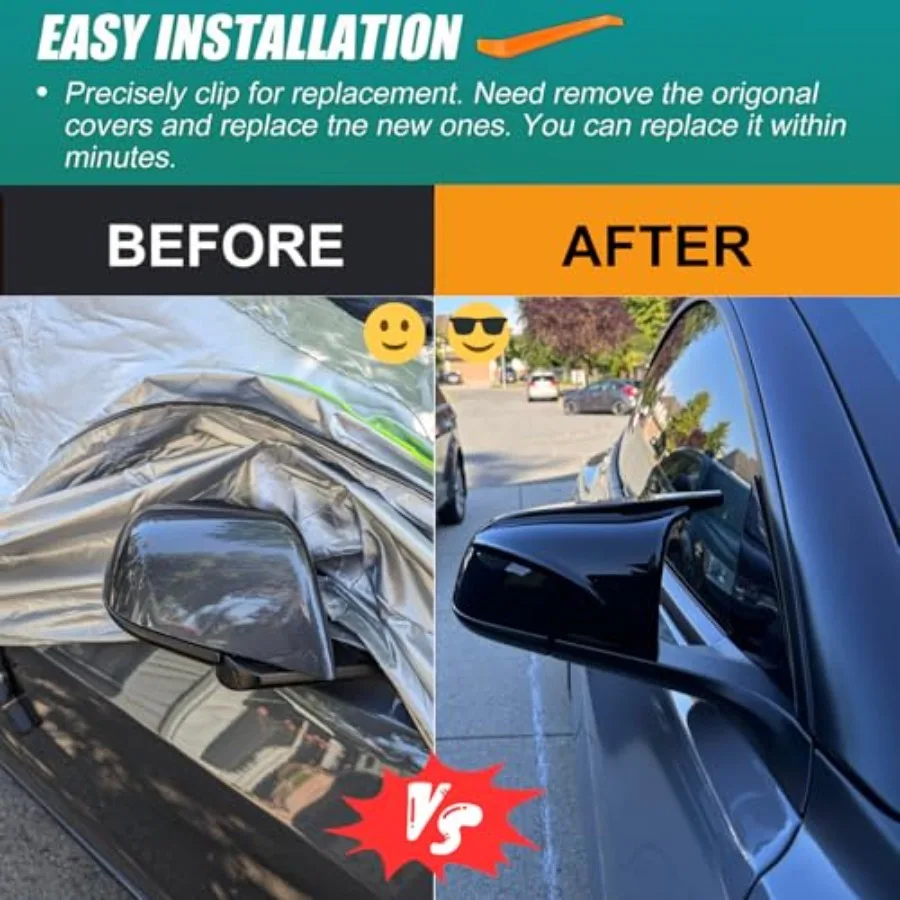 Car Side Mirror Caps for 2018-2025 Model 3 Accories Passenger Driver Side View Exterior Mirror Covers Replacement Automotive Bo