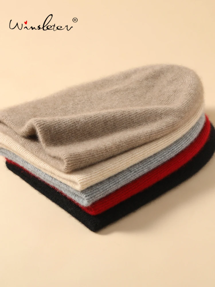 Winsleter-100%Cashmere Elegant Knit Hat, Ear protection, Unisex Vacation Soft Riding Windproof Warm Cap, 2026 Autumn A69315CC