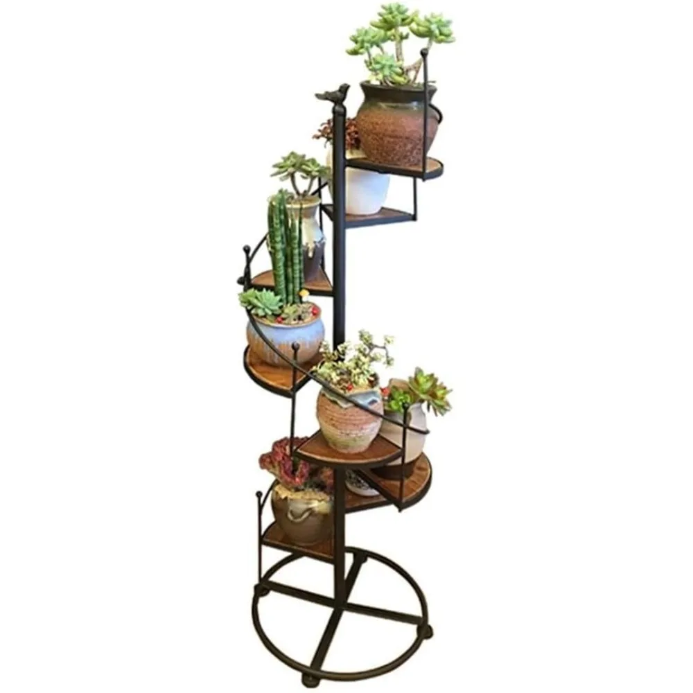 

Decor Stair Shape Spiral Plant Stand for Holds 8-Flower Pot, Flower Pot Holder Planter Organizer Shelf, Multiple Rack Wrought Ir