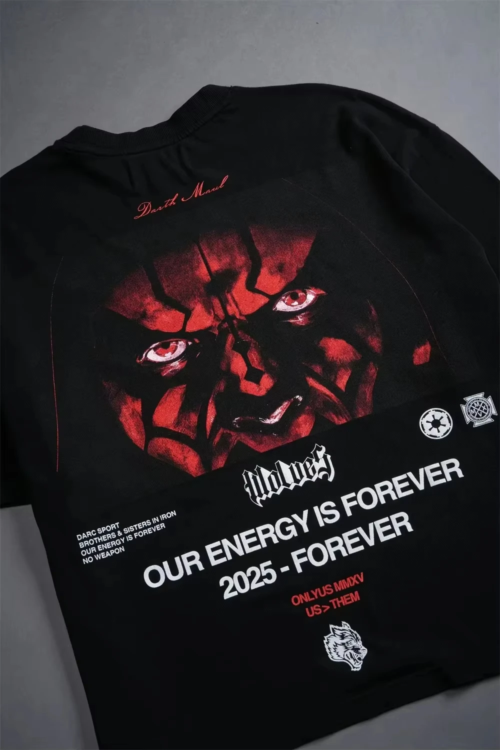 

DARC SPORT Cotton GYM Co-Brand Printed O-Neck Casual T-shirt Men Women Oversized Short Sleeve Wolves T-Shirts Summer Tee Unisex