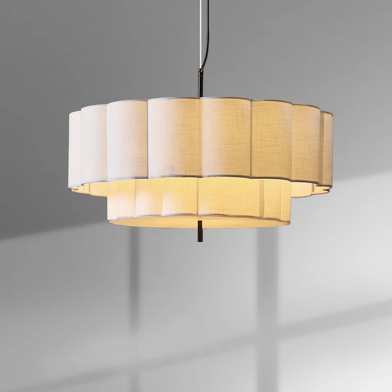 2026 Nordic Minimalist Wabi Sabi Fabric Ceiling Chandelier Living Dining Room Bedroom Pendant Lights Home Decor Hanging Lamp Fix