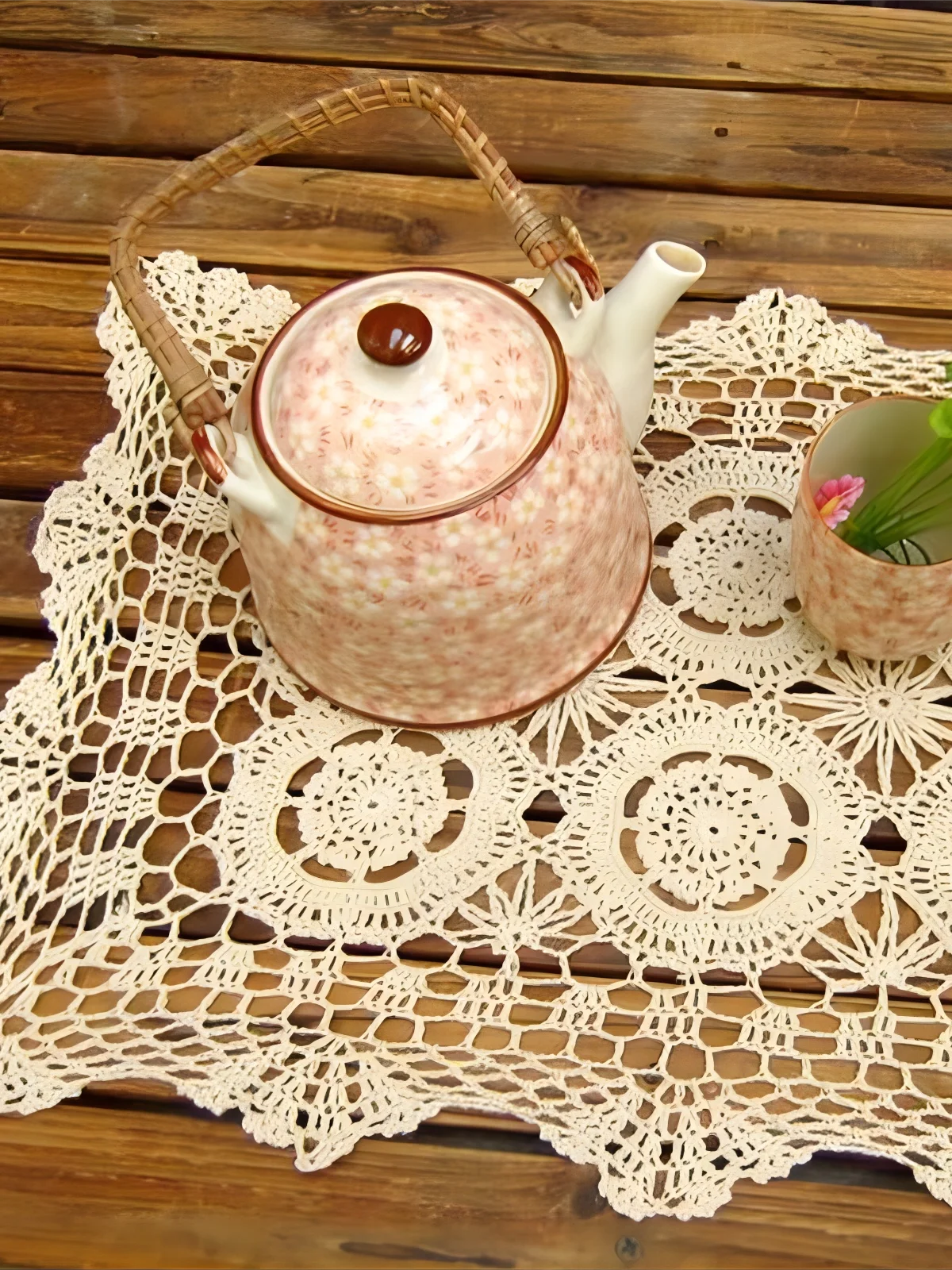 Crocheted Doilies 35x50cm (12X18 inches) Vintage Place Mat Handmade Crochet Lace Table Mat