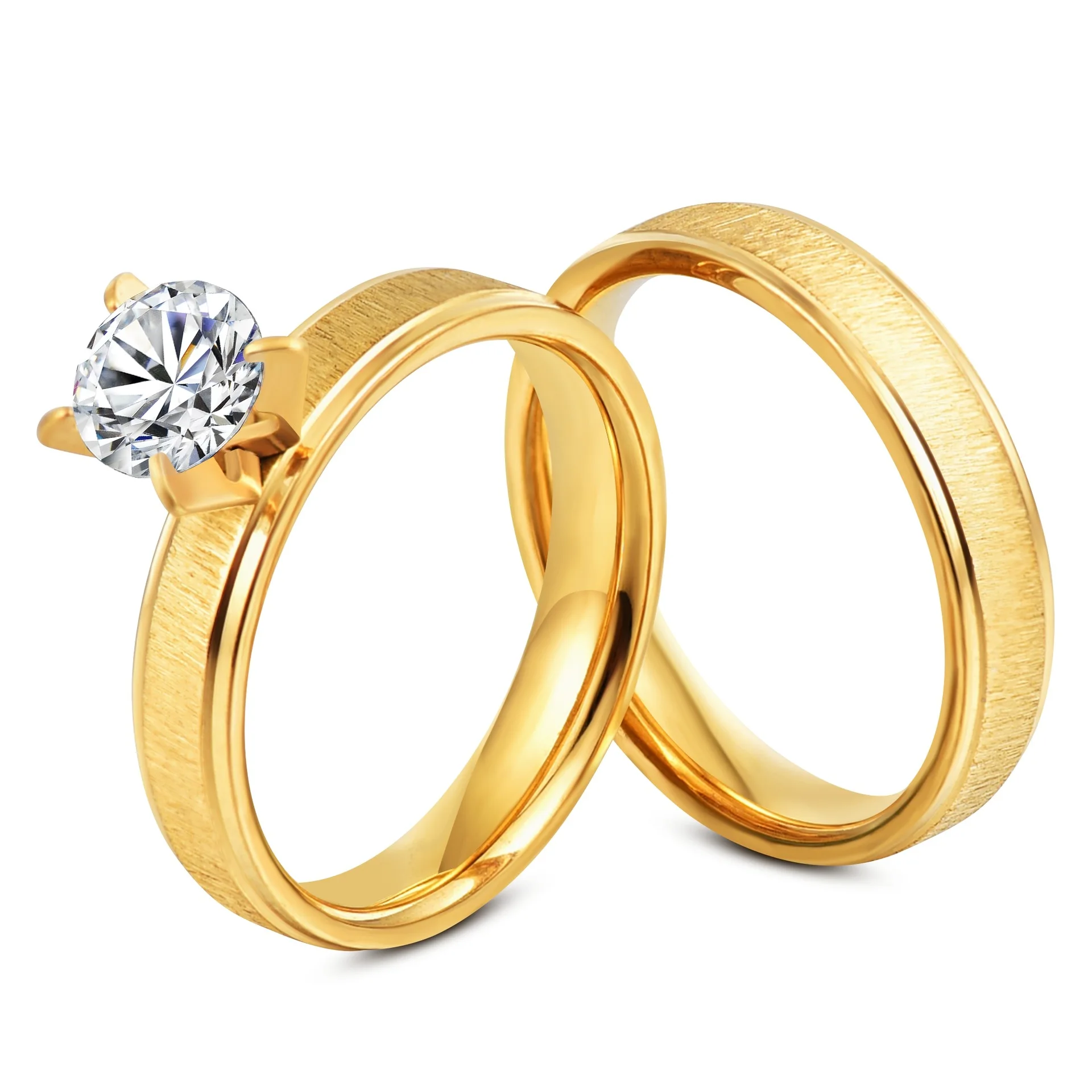 

Кольца из двух частей из нержавеющей стали, штабелируемые, широкие, с покрытием 14K, с цирконами, модные минималистичные подходящие украшения.