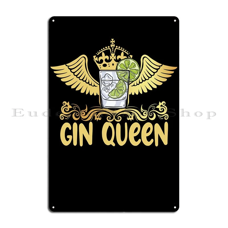 Gin Queen Gin Saying Metal Sign PaintingHome Plaques Create Club Tin Sign Poster