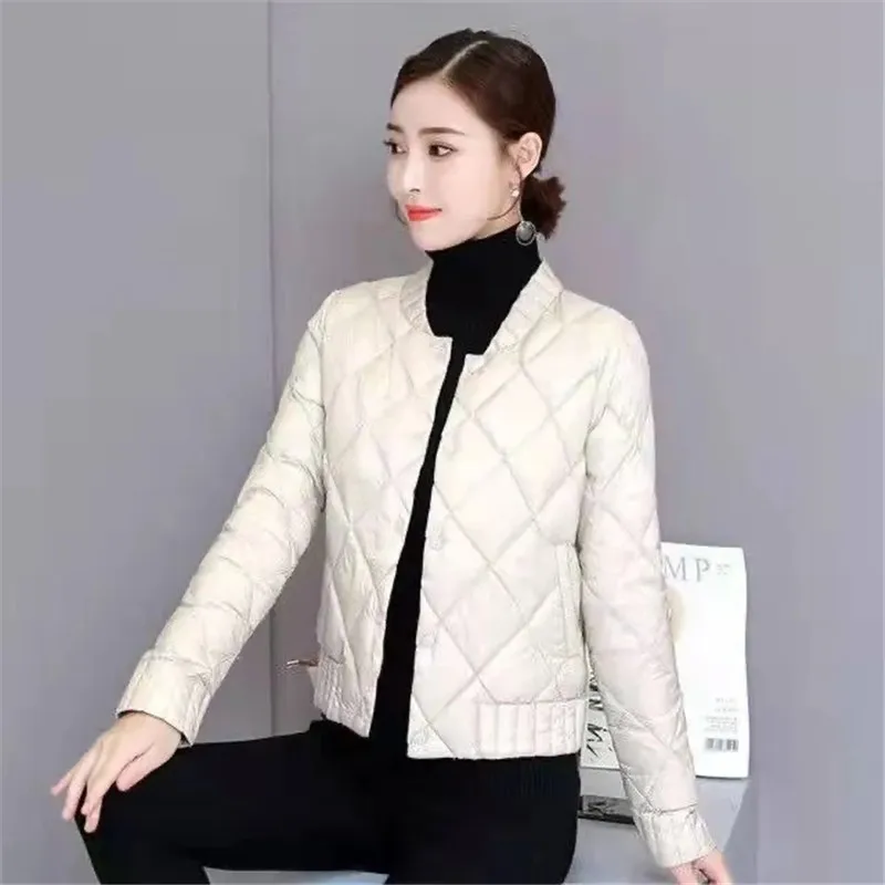 Down Cotton Lightweight Cotton Coat Women's Short 2024 New Middle Aged Women Autumn Winter Jacket Short Cotton Outerwear