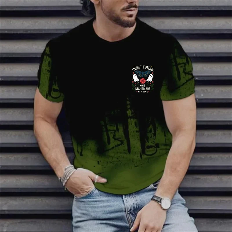 تي شيرت رجالي أسود رمادي طباعة أومبير أحب تصميم اقتباس تحفيزي للتمرين في صالة الألعاب الرياضية الحديدية