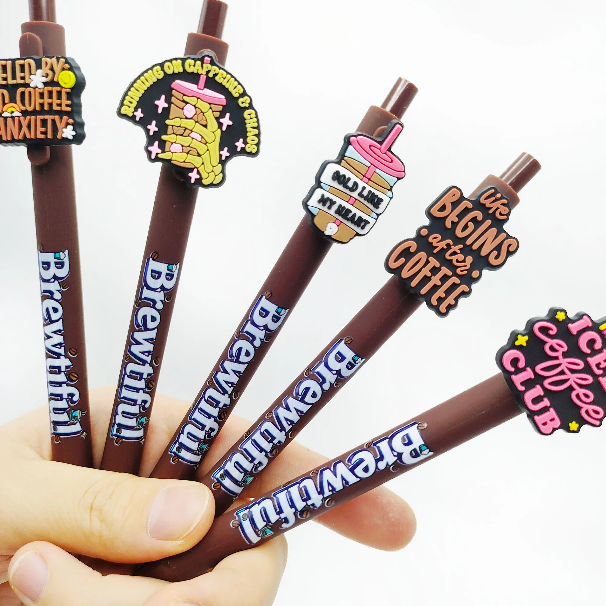 

12/24 шт. шариковые ручки кофейной тематики подходят для канцелярских принадлежностей для обучения студентов, таких как подарок, офиса и письма.