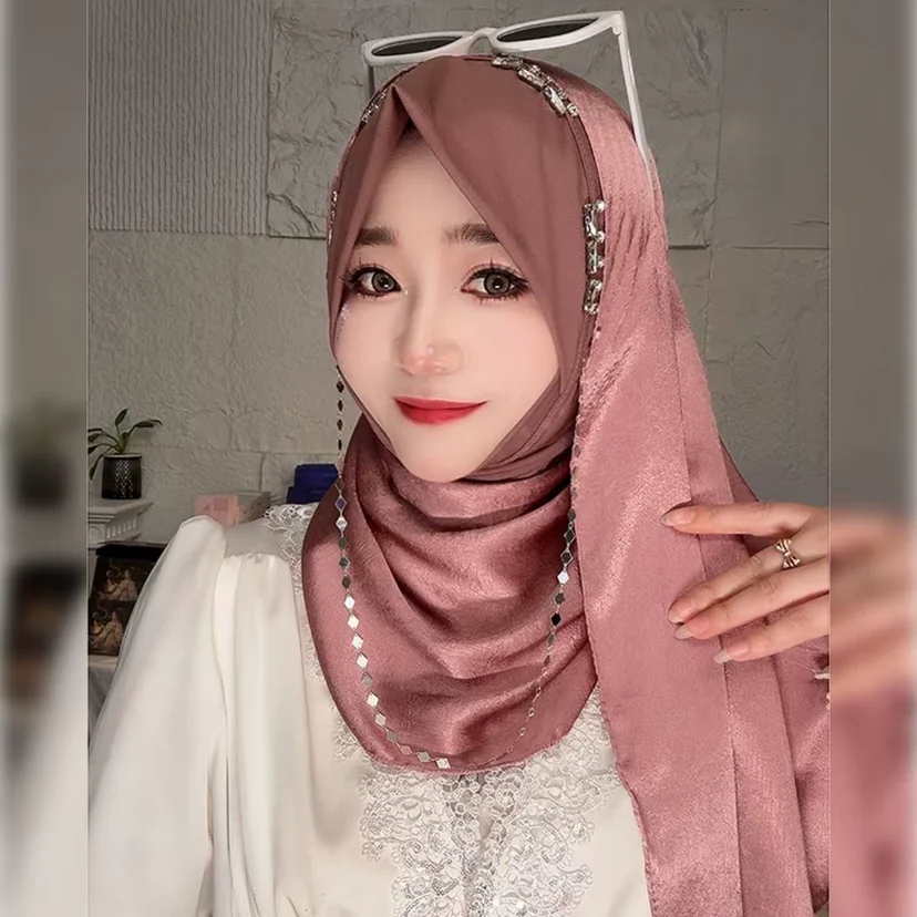 2026 Summer Muslim Girls Shayla Rhinestone Women Hijabs Wraps