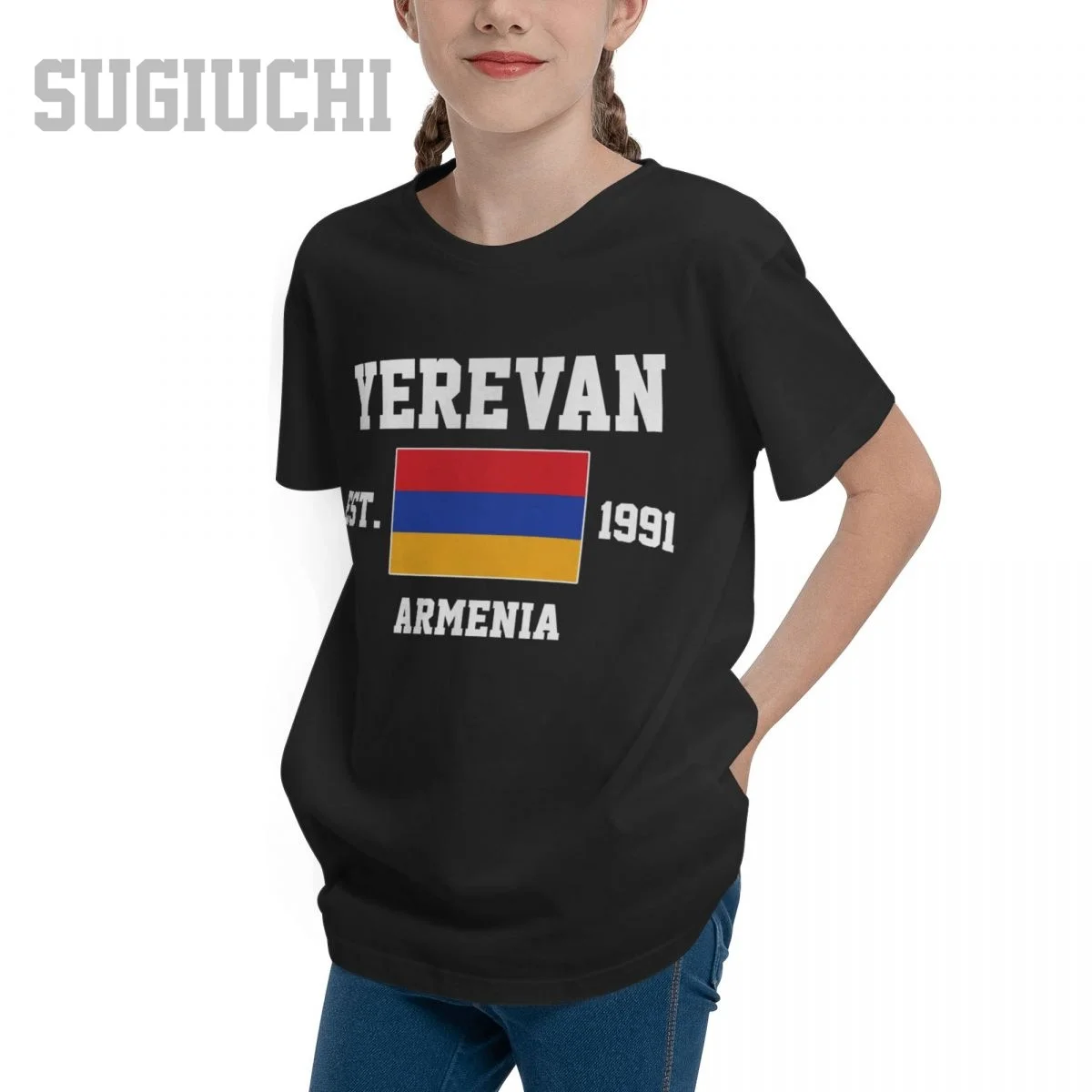 Unisex Youth Boy/Girl Armenia EST.1991 Yerevan Capital T-shirt Kids tshirt tee 100% Cotton T Shirt o-neck short sleeve Children