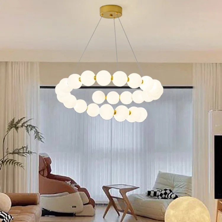 

Simple, modern and fashionable ring hall lighting, cream style, minimalist home, living room, main building