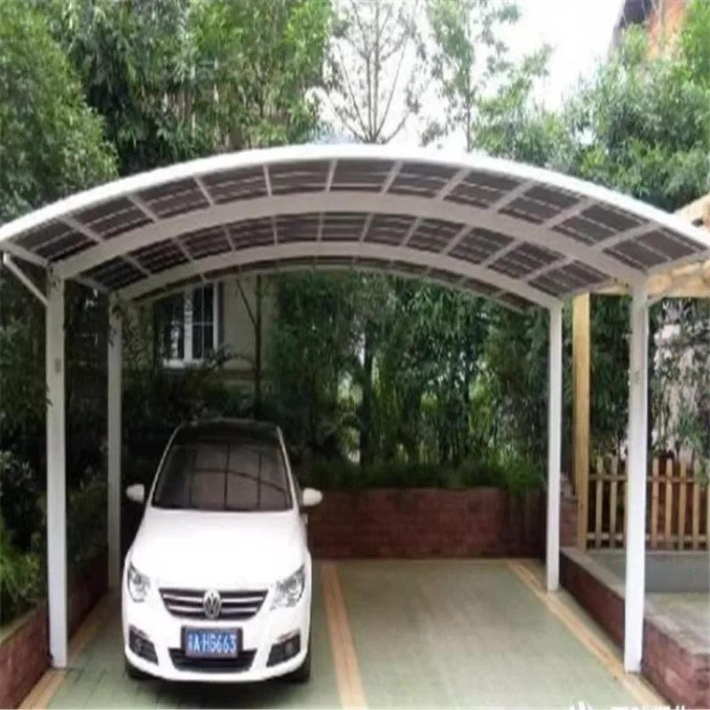 Factory Supplier Hangmei Aluminum Frame Carport Garage with Polycarbonate PC Roof Carport  Double Car Shed