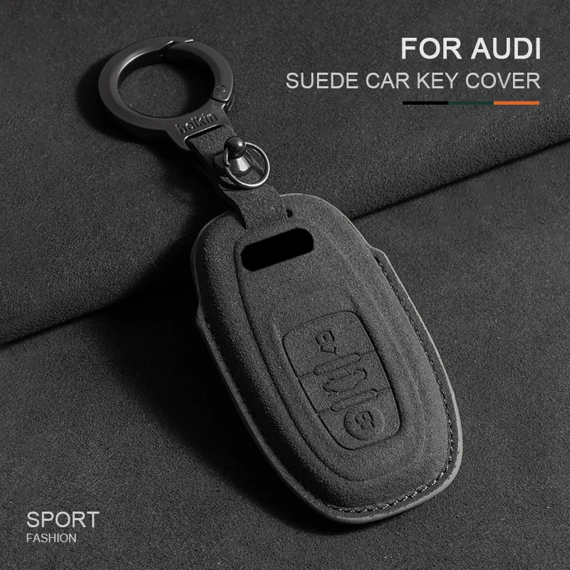 

For Audi A1 A3 A4 A5 A6 A7 A8 Quattro Q3 Q5 Q7 S4 S5 S6 S7 S8 R8 TT Suede Car Key Case Cover Key Protector Shell Fob Accessories
