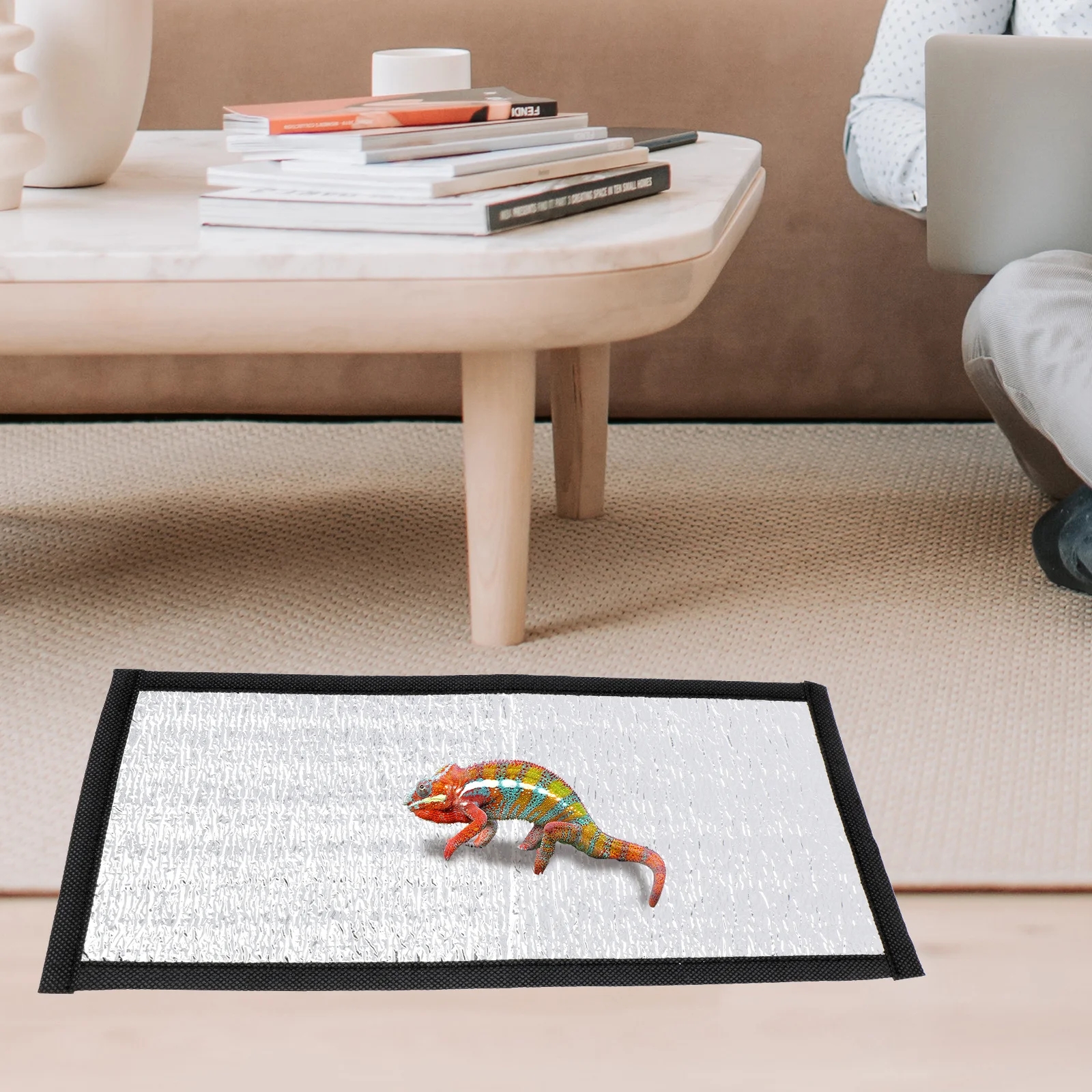 2Pcs Reptile Heating Pad Reflective Film Warm Base Insulation Mat for Snake Lizard Turtle Pet Winter Sleep Mat