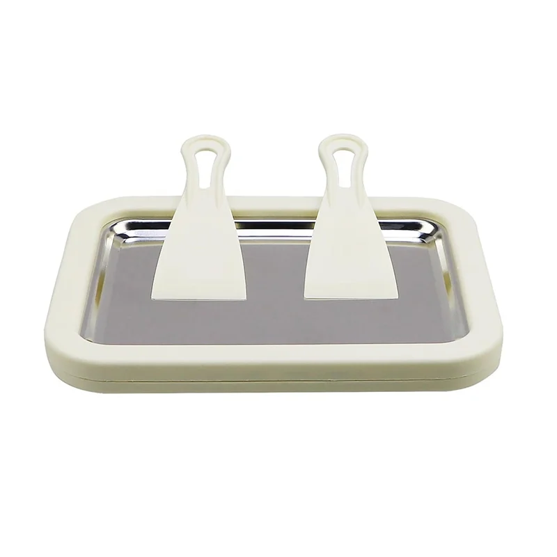 SANQ roestvrijstalen bevriezing yoghurtmaker, instant rollende ijsyoghurtmachine met 2 spatels, ijsfruitserbet