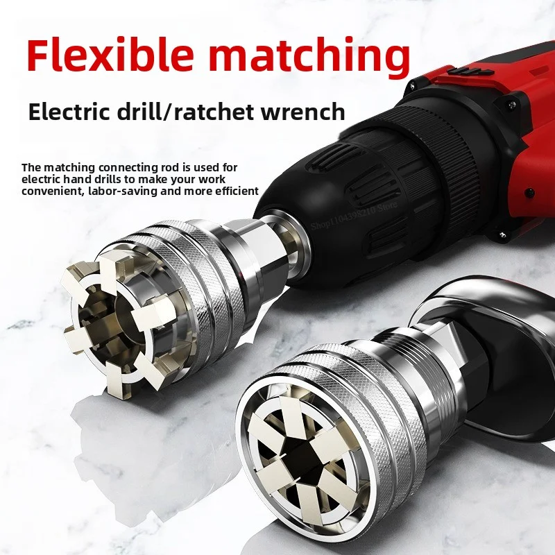 Ferramenta de chave de conversão multifuncional ajustável de manga mágica hexagonal universal para reparo e manutenção doméstica