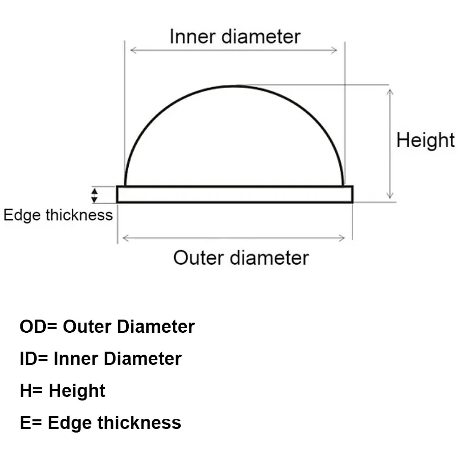 20 28 30 40 50 52 57 60 66 67 74 75 78 80 MM 100mm Plano Convex Optical Glass Lens for LED Flashlight Auto Lamp Spotlight Light