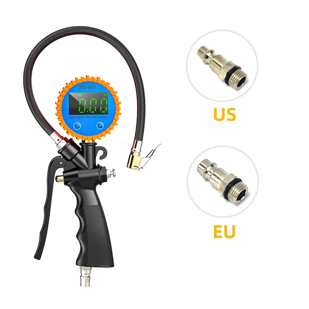 

EU/US Interface Tire Pressure Gauge For Car Motorcycle SUV Inflator Pumps Tire Repair Tools Pressure Gun Type For Air Compressor