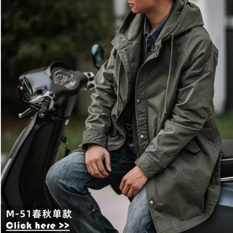 M51 Army Coat Military Green Fishtail Windbreaker Thickened Parka Mid Length Winter Stprmsuit Cotton Outdoor Riding Camp Jacket