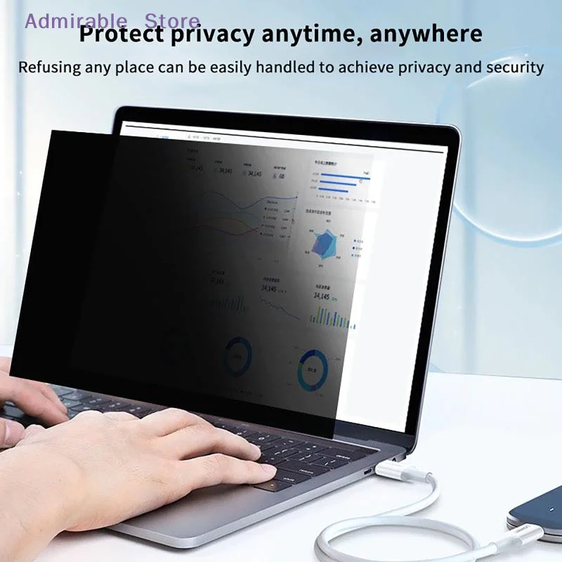 [W]Laptop Monitor Privacy Screen Protector Anti-Spy Blue Light Blocking Film 13.3 Inch for Home Office Notebook Computer