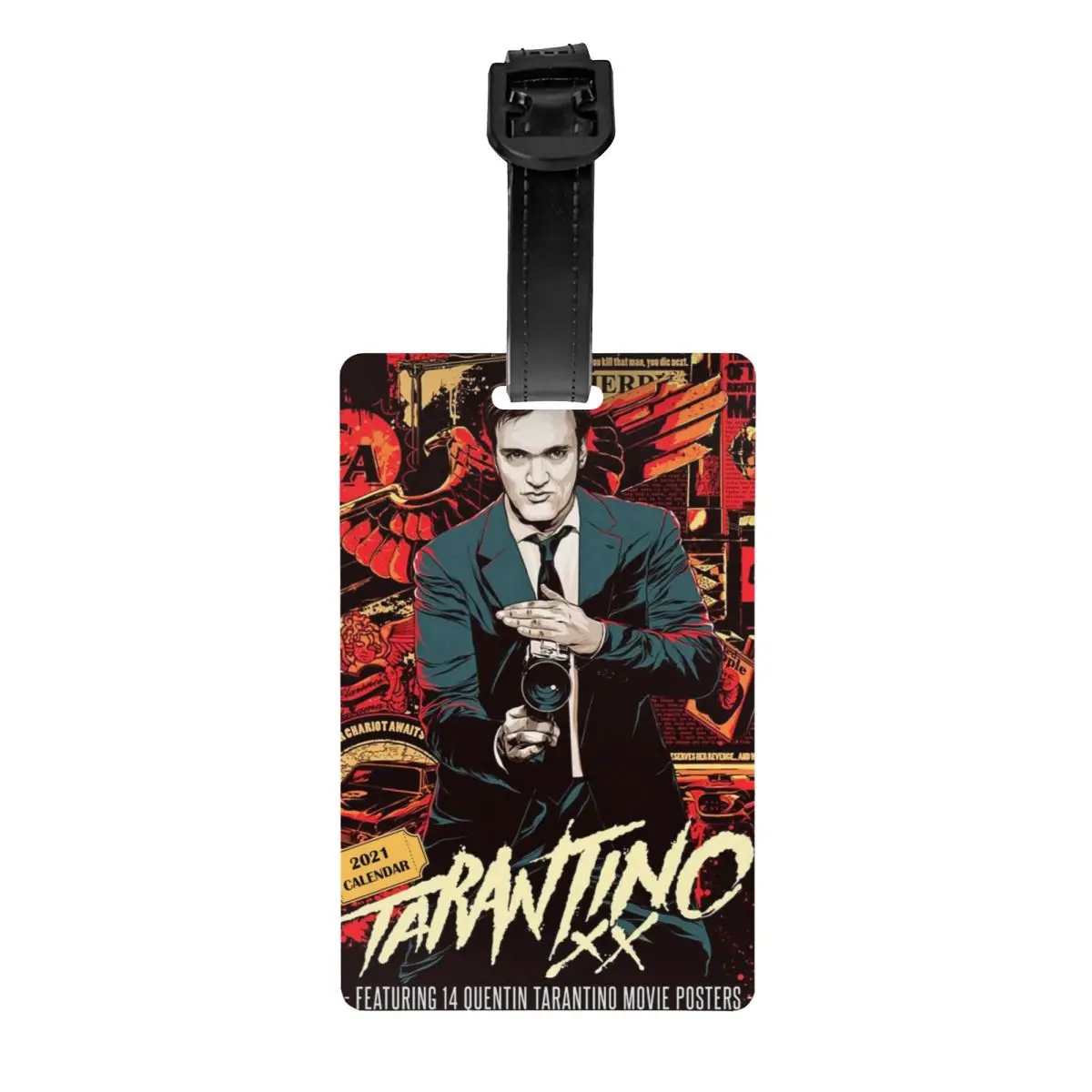 Etiqueta de equipaje de película personalizada Quentin Tarantino, etiquetas de equipaje de Protección de Privacidad, etiquetas de maleta de viaje