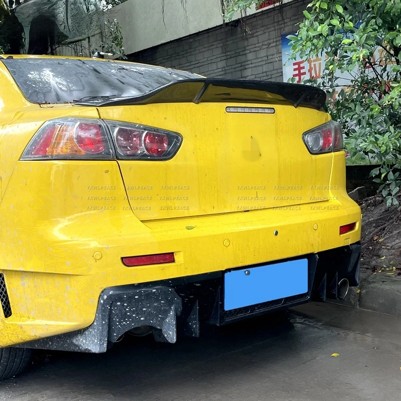 For Mitsubishi Lancer EX Evo 2008-2015 R Style Real Carbon Fiber/ABS Black Rear Trunk Lip Spoiler Wing Body Kit Accessories