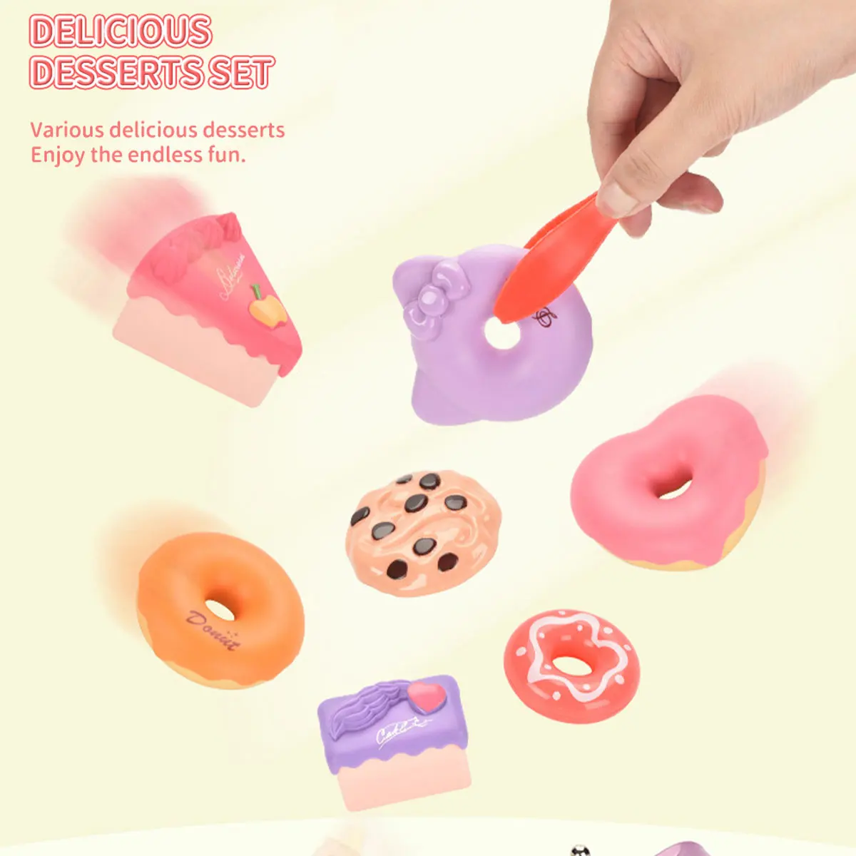 Ensemble de fête de thé interactif pour petites filles, 48 pièces, jouet de cuisine princesse avec service à thé, étui à jouets pour desserts, cadeau d'anniversaire