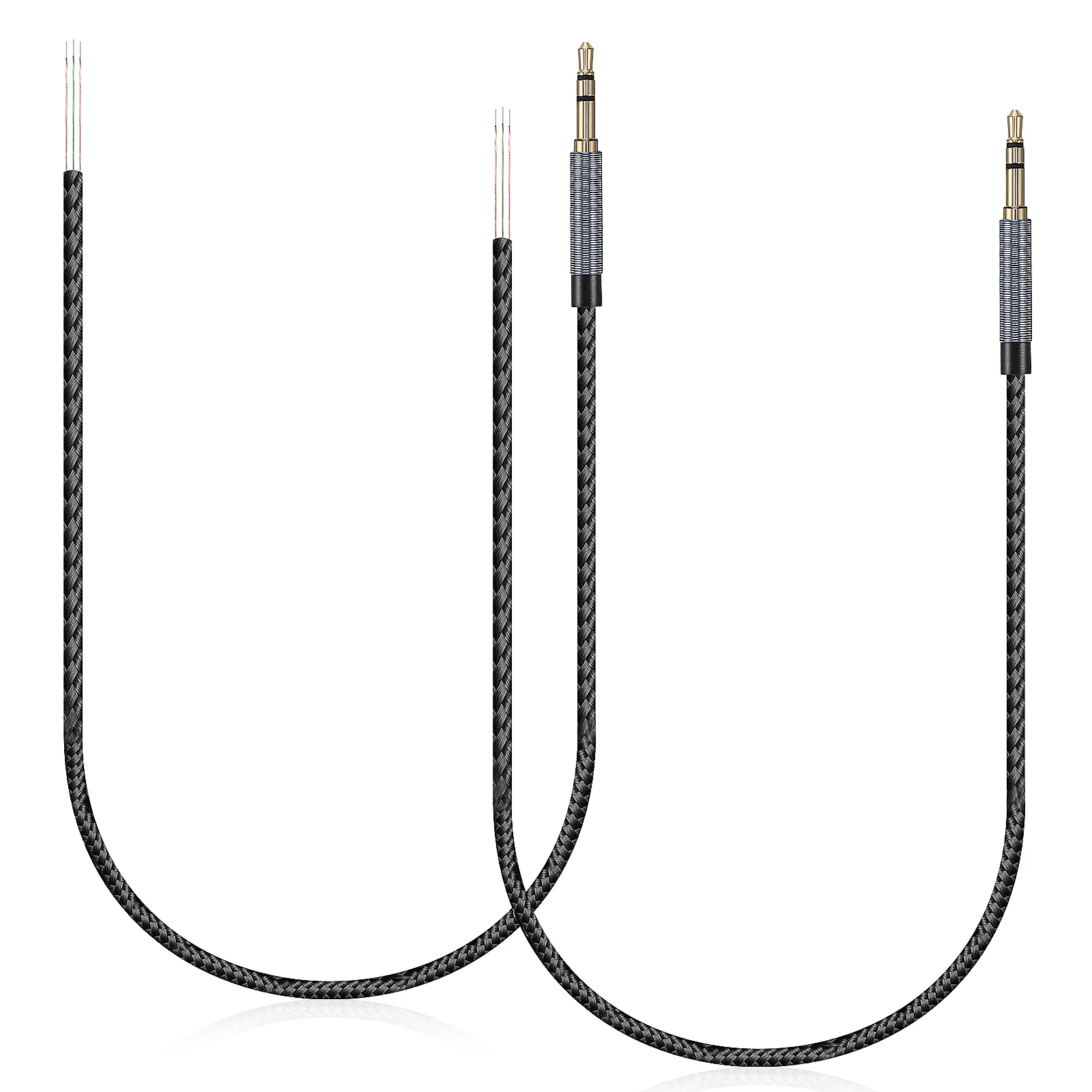 

Braided Wire Headphone Cable 3.5mm Auxiliary Microphone Compatible Durable Clear Sound Transmission Replacement
