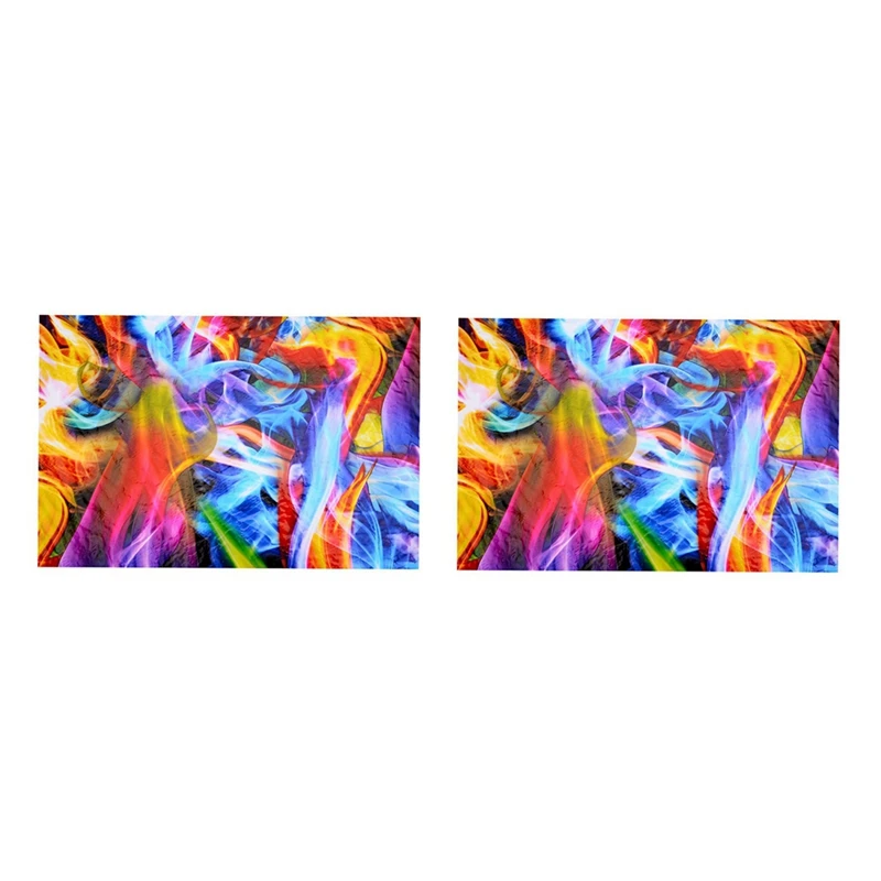 

2X Rainbow Flames Hydrographic Film Water Transfer Printing Film Hydro Dip Film 50Cmx100cm