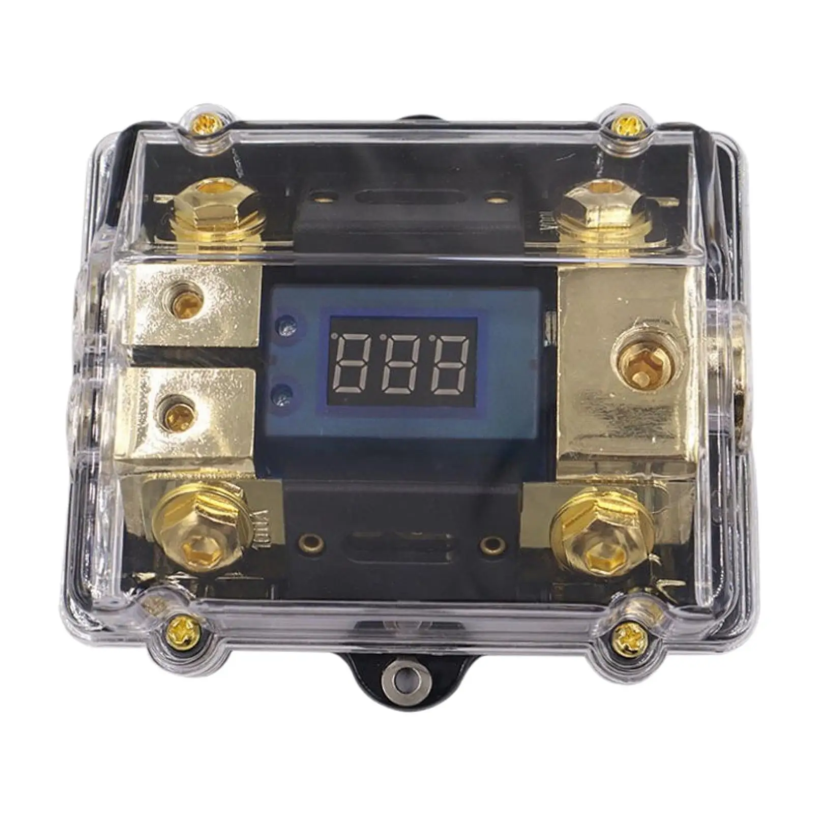 Inline ANL Fuse Holder Digital LED Voltage Display Automotive Distribution Block for Car Marine Yacht Audio Power Install view 3