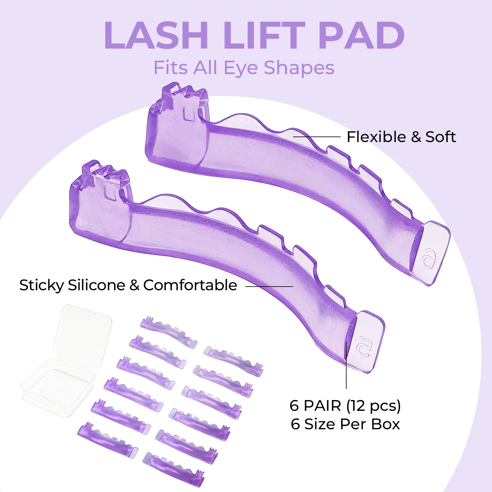 PERMANIA 6 Paar Silikon-Wimperndauerwellen-Stab-Lash-Lift-Pads mit „C“-Curl, superweiche, extrem schwere Wimpernzange, Wimpernlifting-Werkzeuge – Detail 4