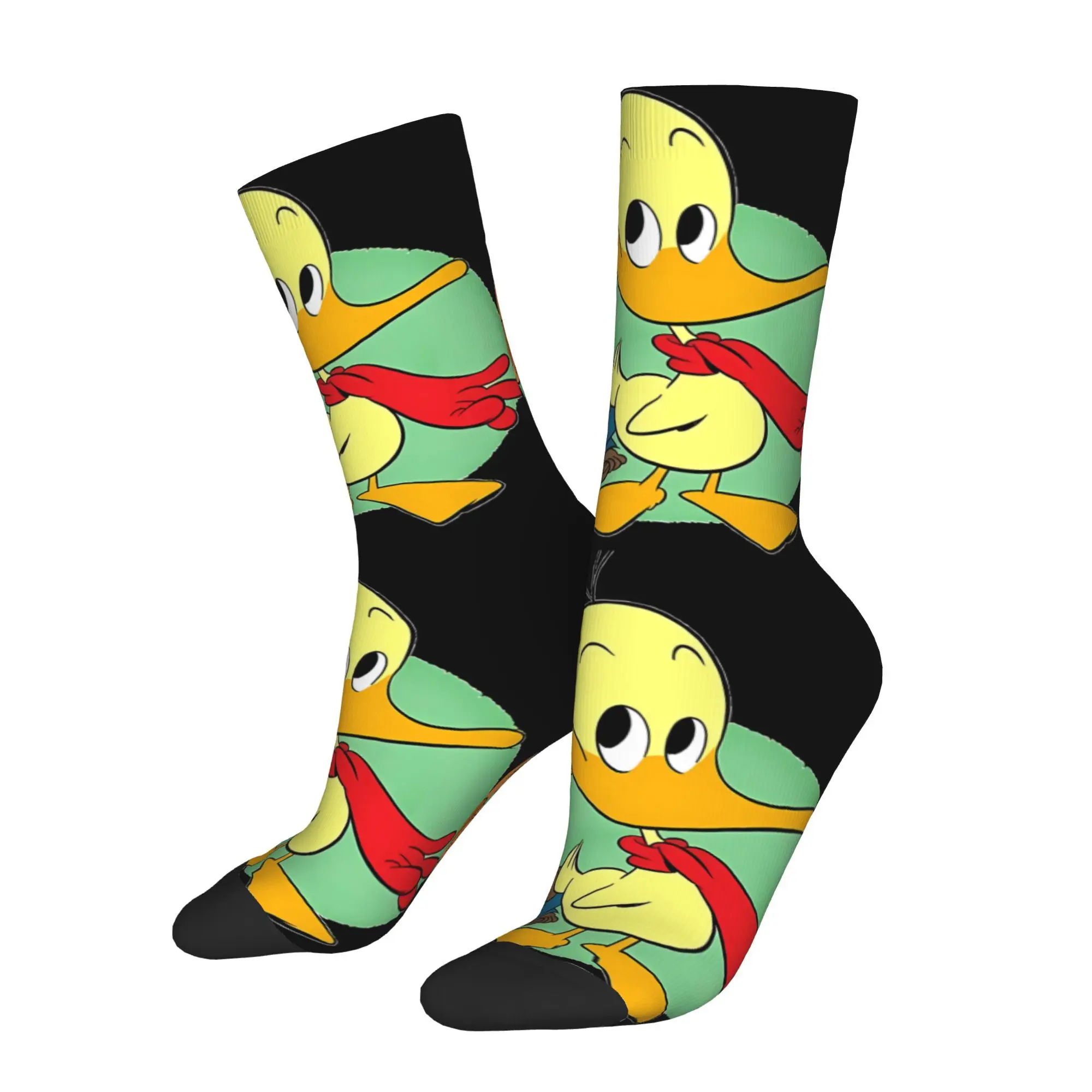 

Funny Crazy Sock for Men Cute Duck Harajuku Alfred J Kwak Quality Pattern Printed Crew Sock Seamless Gift