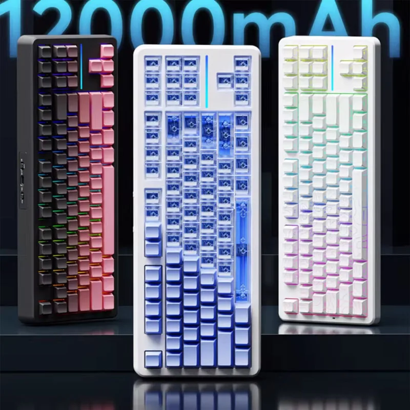 

Эргономичная клавиатура EWEADN X87 Pro, механическая детская боковая гравировка, беспроводная Bluetooth, тройная игровая клавиатура 2,4G RGB 87, индивидуальная раскладка