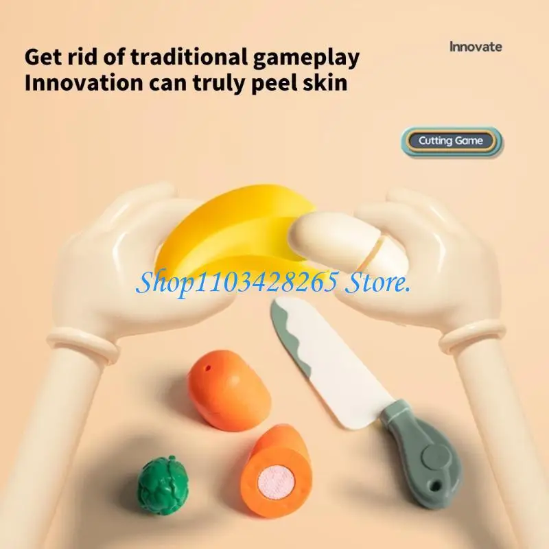 Realistic Peeling Cutting Fruit Vegs Kitchen Toy Kids Motor Skill Activity Toy G2TE