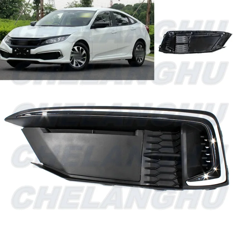 

For Honda Civic Sedan 2019 2020 2021 Left Side Front Fog Lights Lamp Grille Cover Car accessories 71185-TBA-A50