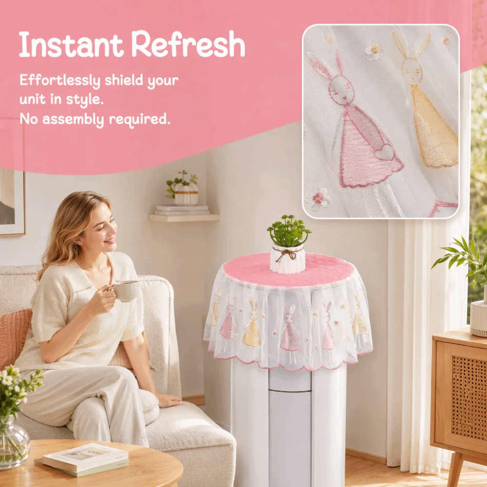 Fresh Light Style Air Condition Cover Round Cabinet Fit Soft Cloth Shell Cabinet Cloth Full Wrap Frame No Assemble Step
