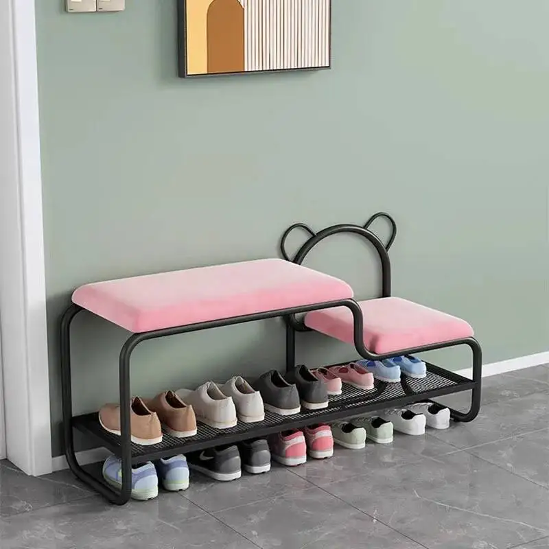 

Vertical Narrow Modern Metal Shoe Hallway Cabinet Luxury Shoe Shelf With Seat Bench Storage Designer Sapateira Home Furniture