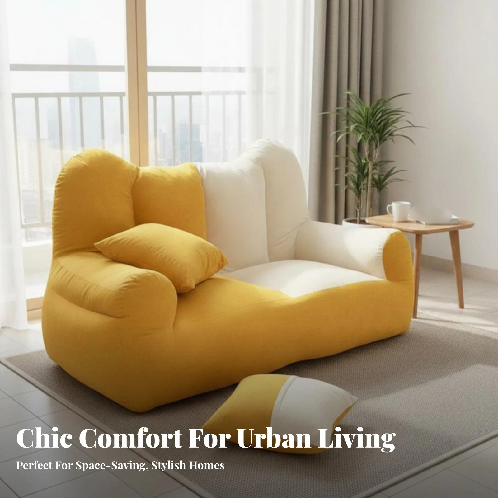 Imagen 5: Sofá de 2 Plazas sin Marco, Asientos Cómodos para Interiores, Acolchado Ergonómico, Cómodo para los Pieleros, Ideal para Apartamentos