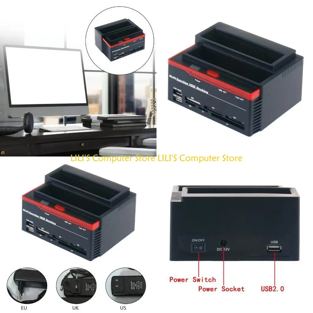 

A52B 3Gbps Fast IDE / to USB 2.0 Hard Disk Enclosure Dual Disk Base