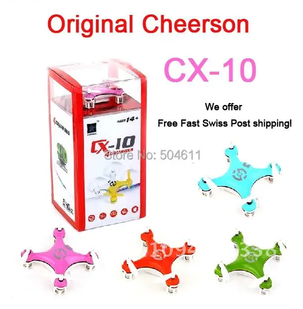 Cheerson CX-10 CX10 4CH 2,4 ГГц 6-осевой гироскоп со светодиодной подсветкой Перезаряжаемый мини-нано RC НЛО Квадрокоптер RTF