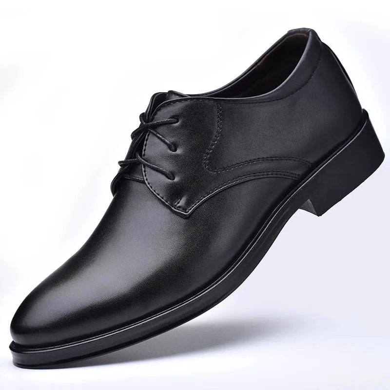 Chaussures en cuir absorbant les chocs pour hommes, chaussures provoqué d\'affaires, chaussures décontractées tout assorties, degré d\'usure