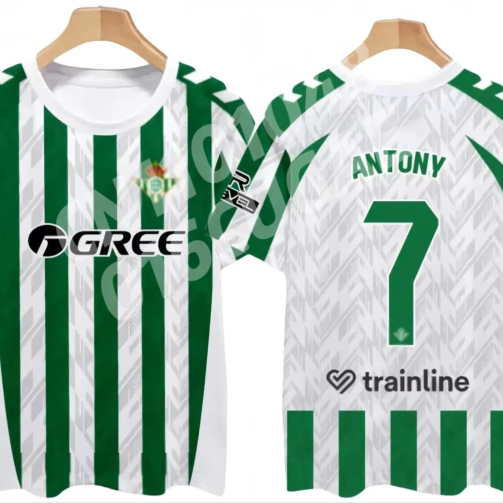 أنتوني رقم 7 24-25 المنزل قمصان كرة القدم تي شيرت 3Ds مطبوعة قصيرة الأكمام تي شيرت رياضي نفس الكبار والأطفال #2