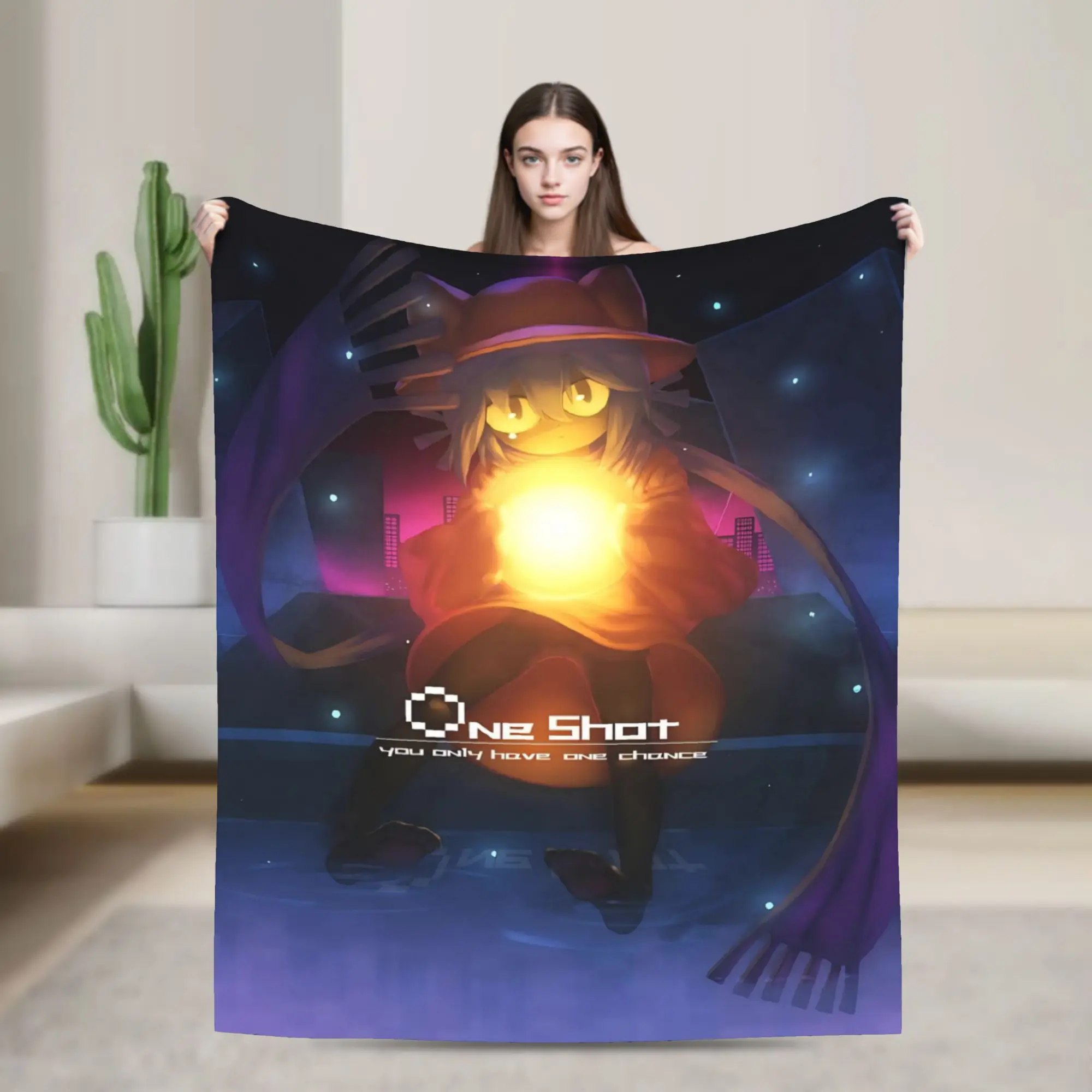 OneShots Niko Blanket Multiple Sizes Soft Fuzzy Plush  Throw Blankets for Sofa Couch and Bed