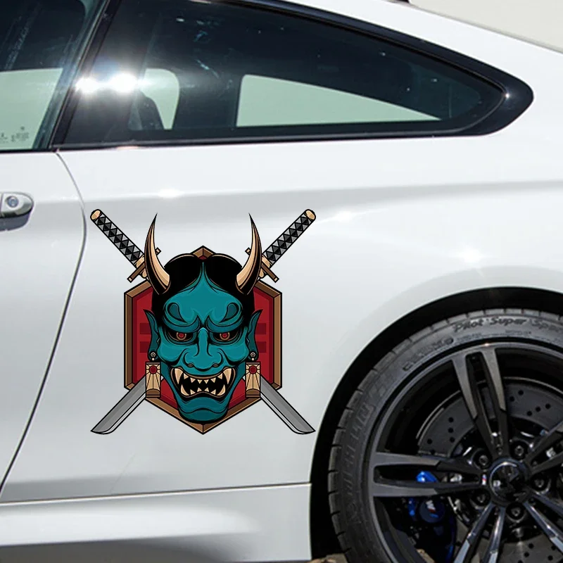 Samurai Mask Large Car Stickers and Decals Car Body Stickers Car-Side Decals Waterproof Car Vinyl Stickers