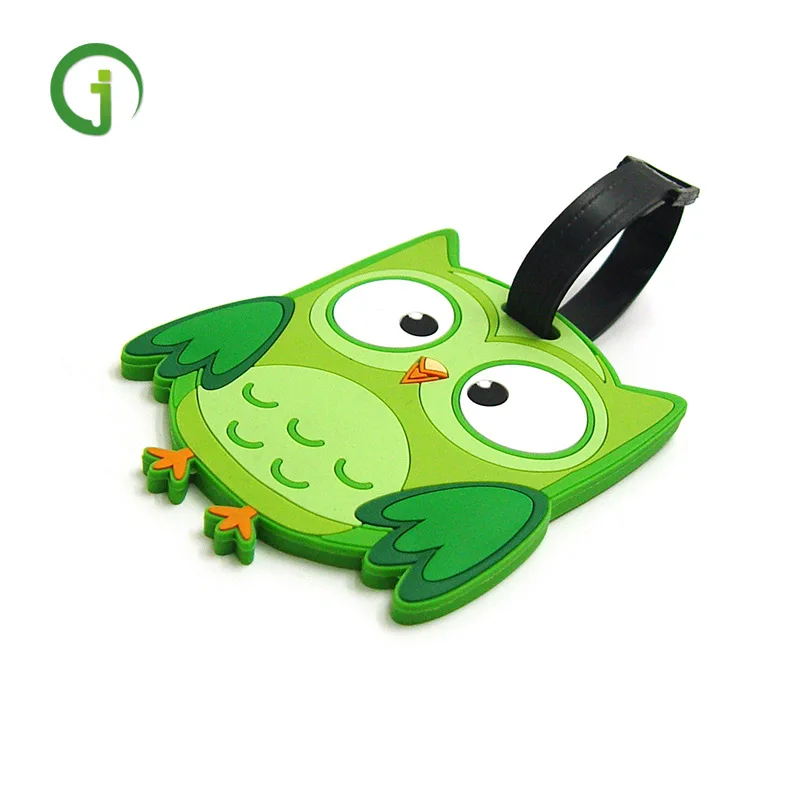 20pcs Green Owl Luggage Tag Soft Rubber Owls Baggage Tags Perfect For Baby Shower, Bridal&Wedding Favors,Party Giveaways