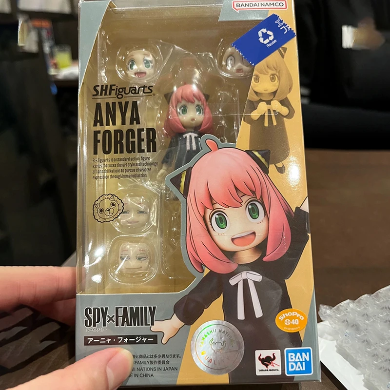 Original Bandai Anime Action Figure Spy×Family Shfiguarts Anya Forger Finished Model Kit Collection Toy Gift For For Children