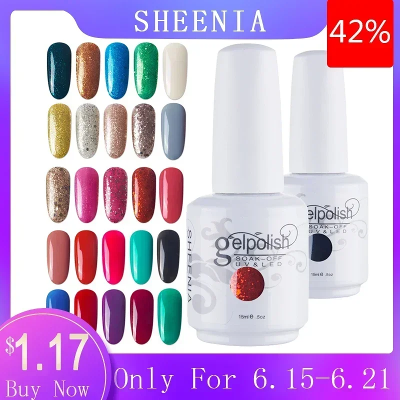 Set di gel per unghie da 15 ml Colori smalto gel superiore e base per kit manicure per nail art Kit vernici gel per pittura esmalte permanente