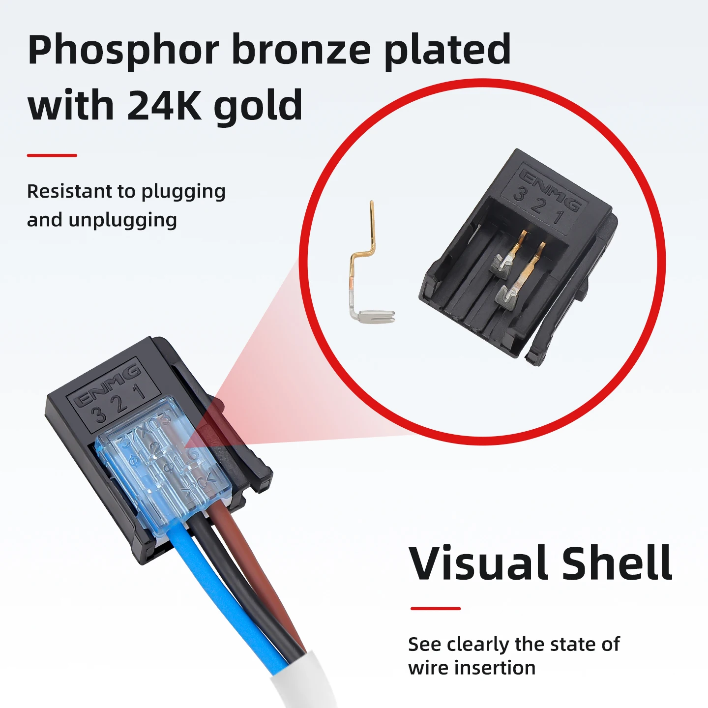 ENMG Quick Plug Photoelectric Switch 3Core 4Pole Socket Wire Sensor Signal Connector No Stripping Required for Easy Installation